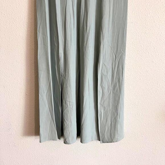Vintage 90s Sage Green Maxi Dress Y2K Minimalist Cottagecore Grunge Size 8 - Picture 8 of 9